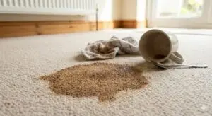 Emergency tea stain removal on a carpet in a Bedford home