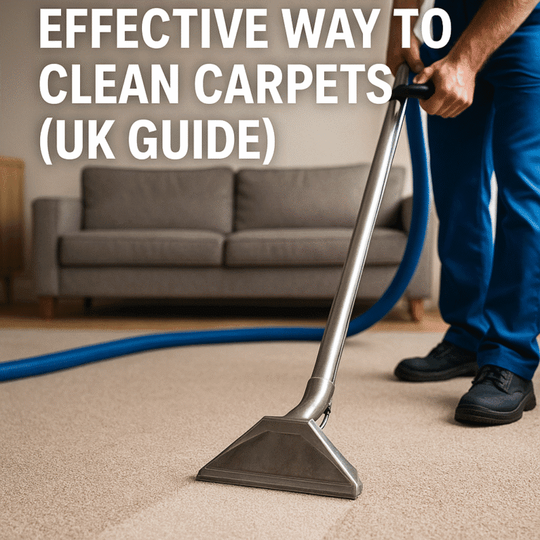 Professional carpet cleaner using hot water extraction method in Bedford – Purge Bright UK guide